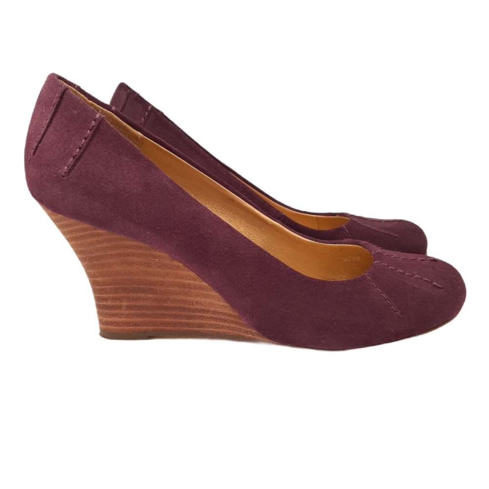 Seychelles Suede Purple Wedges